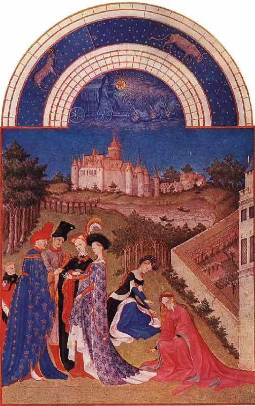 LIMBOURG brothers Les trs riches heures du Duc de Berry: Avril (April) tg